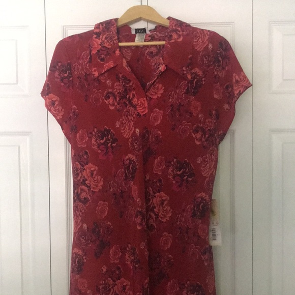 NWT Vintage Jody Red Floral Dress Size 20W - Picture 2 of 7